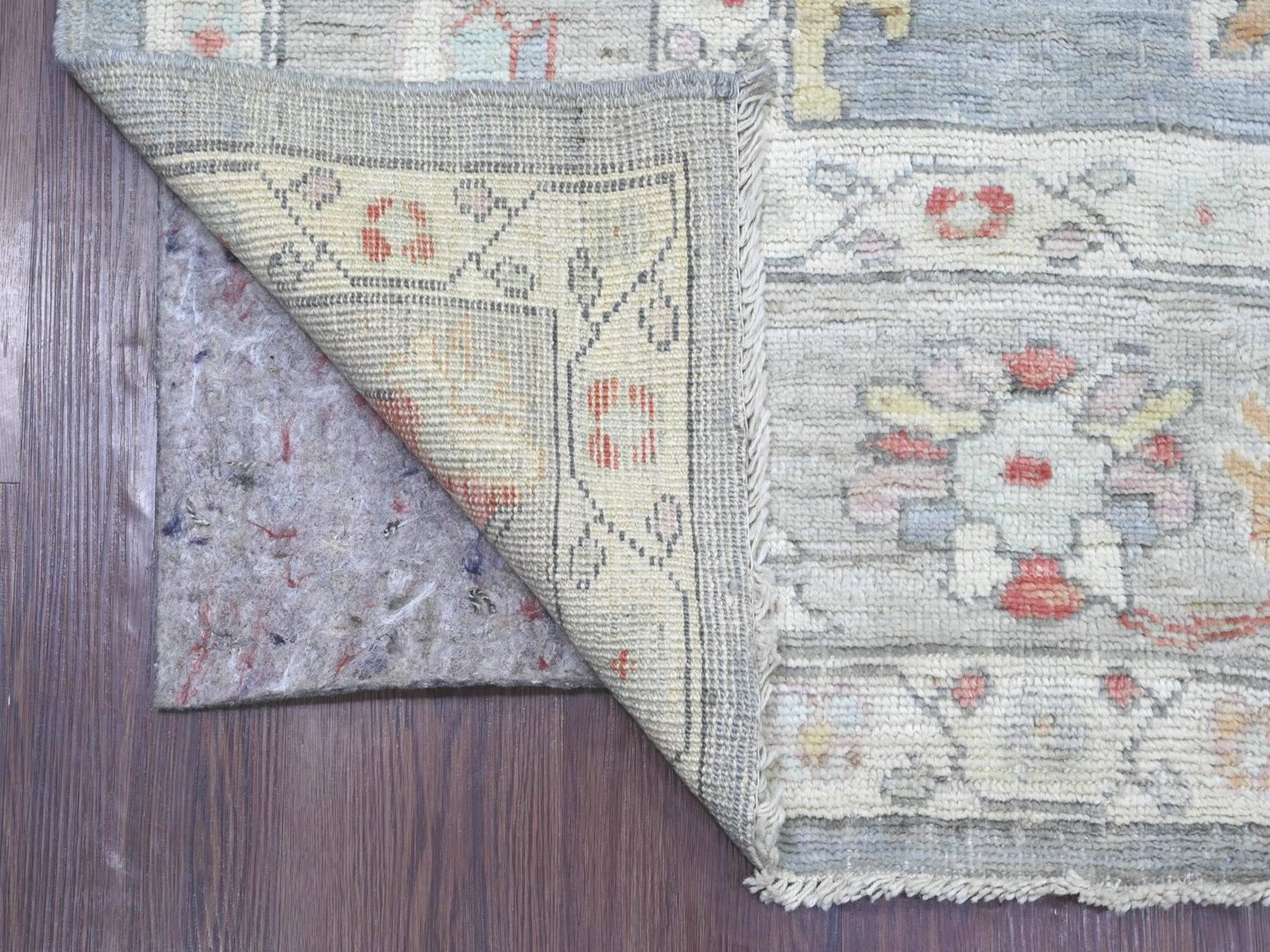 Grey 6'5" x 8'11" Oushak And Peshawar Hand knotted Wool Rug - Sku: O022673