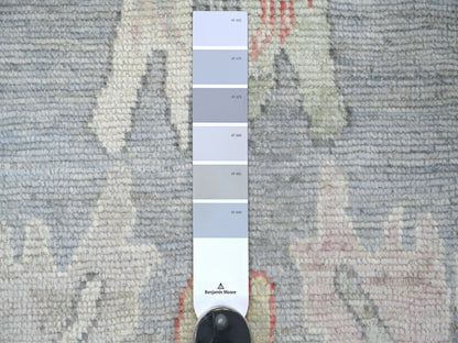 Grey 6'5" x 8'11" Oushak And Peshawar Hand knotted Wool Rug - Sku: O022673