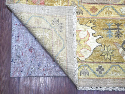 Peshawar Oushak hand-knotted wool rug in Gray & Gold, 9'3" x 12'2" — SKU O022675 (view 4)