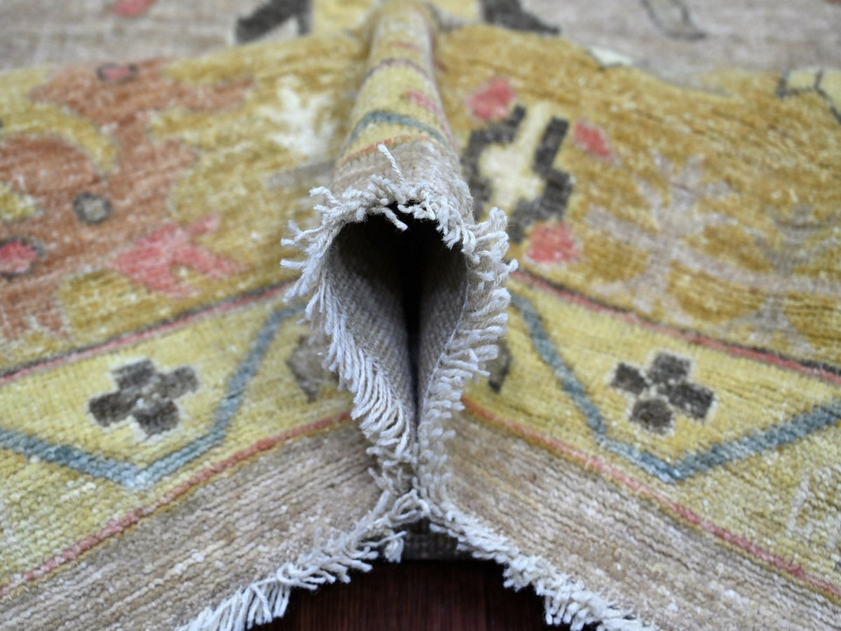 Peshawar Oushak hand-knotted wool rug in Gray & Gold, 9'3" x 12'2" — SKU O022675 (view 5)