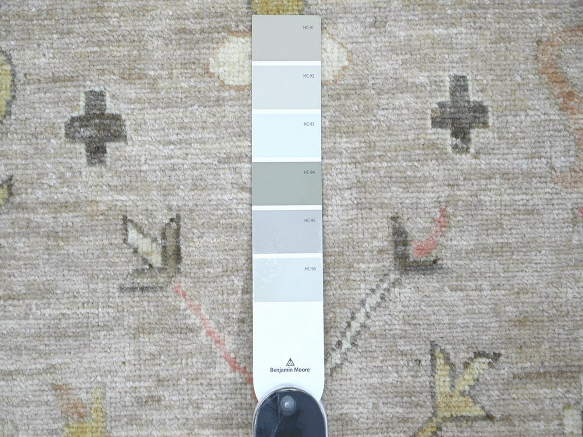 Peshawar Oushak hand-knotted wool rug in Gray & Gold, 9'3" x 12'2" — SKU O022675 (view 7)