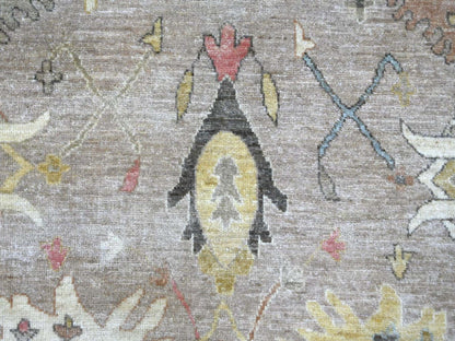 Peshawar Oushak hand-knotted wool rug in Gray & Gold, 9'3" x 12'2" — SKU O022675 (view 8)