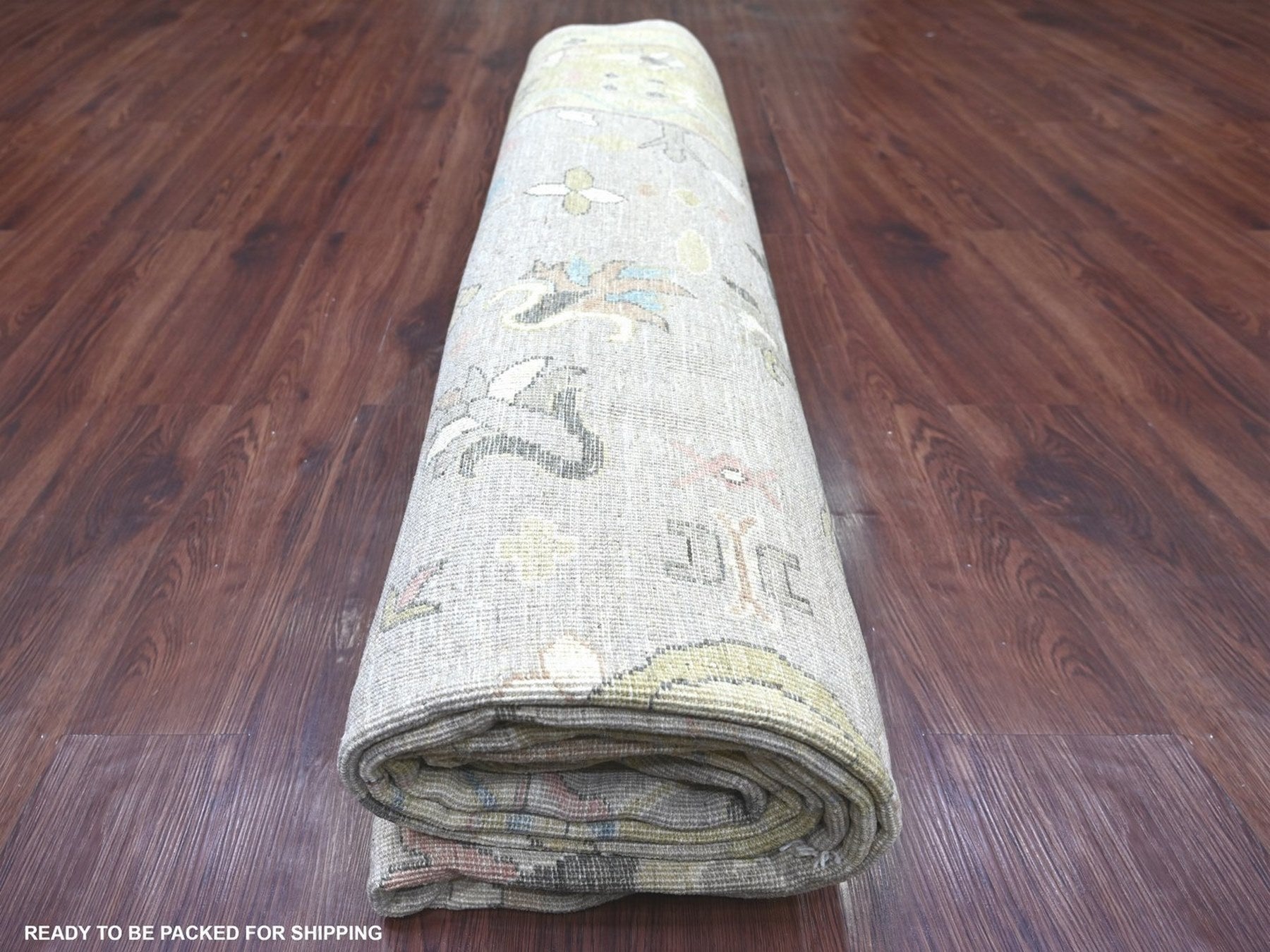 Peshawar Oushak hand-knotted wool rug in Gray & Gold, 9'3" x 12'2" — SKU O022675 (view 9)