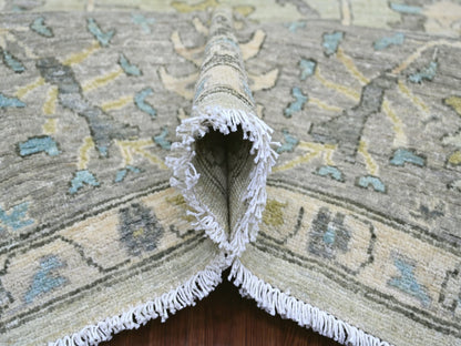 Green 8'0" x 9'8" Oushak And Peshawar Hand knotted Wool Rug - Sku: O022677