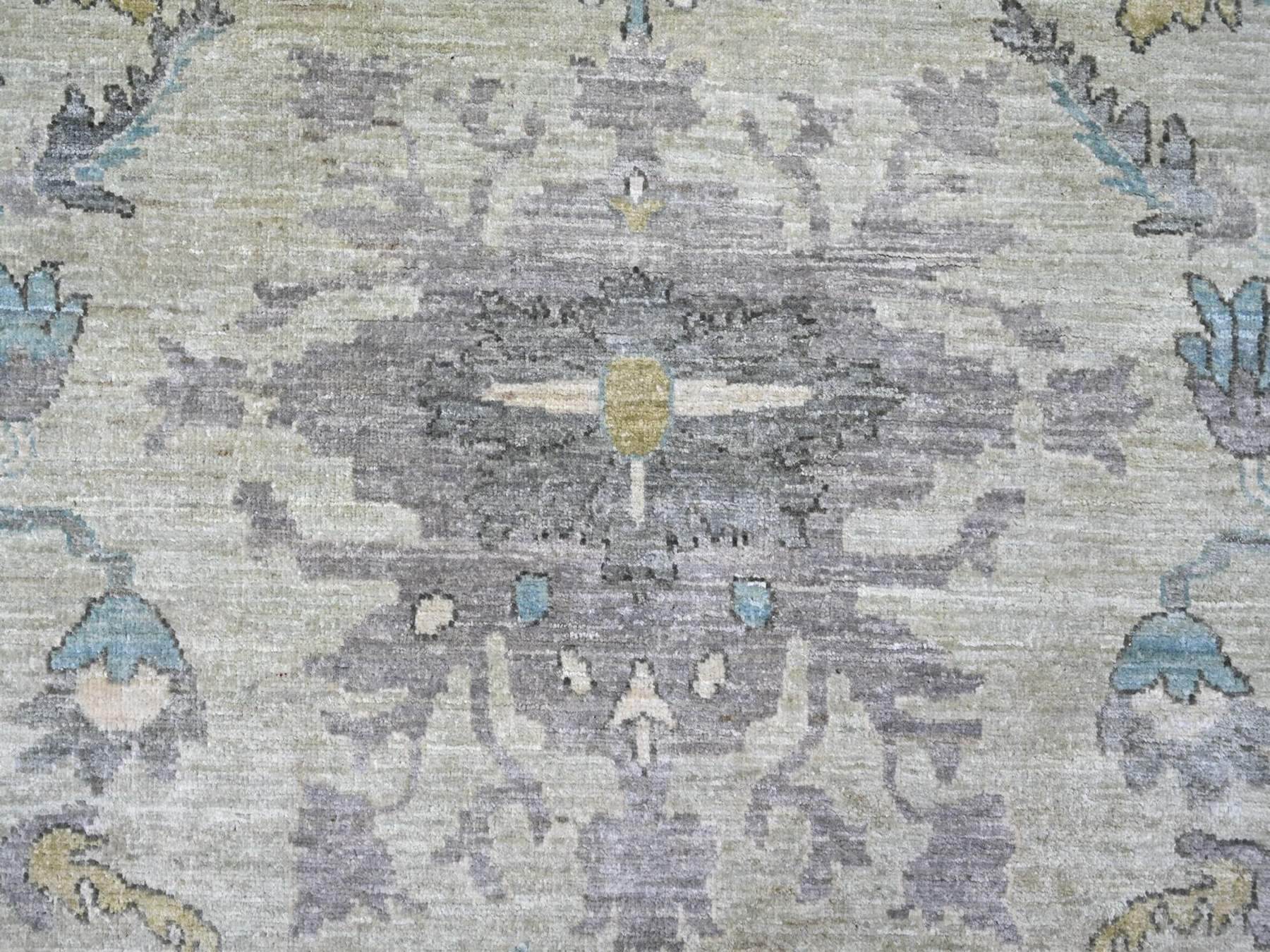 Oushak Oushak hand-knotted wool rug in Green & Gray, 8' x 9'8" — SKU O022677 (view 8)