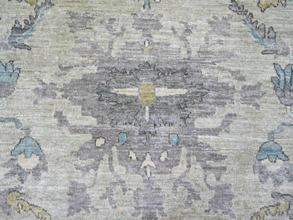 Oushak Oushak hand-knotted wool rug in Green & Gray, 8' x 9'8" — SKU O022677 (view 8)