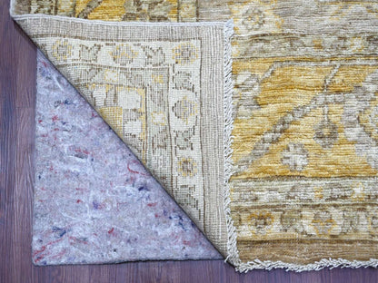 Brown 8'2" x 9'11" Oushak And Peshawar Hand knotted Wool Rug - Sku: O022678