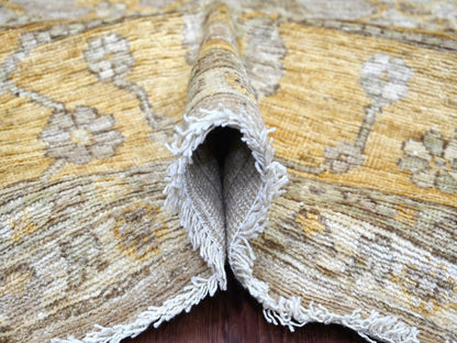 Brown 8'2" x 9'11" Oushak And Peshawar Hand knotted Wool Rug - Sku: O022678