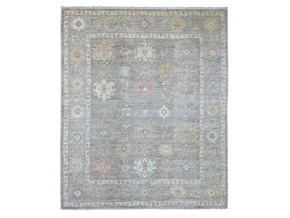 Brown 7'11" x 9'4" Oushak And Peshawar Hand knotted Wool Rug - Sku: O022679