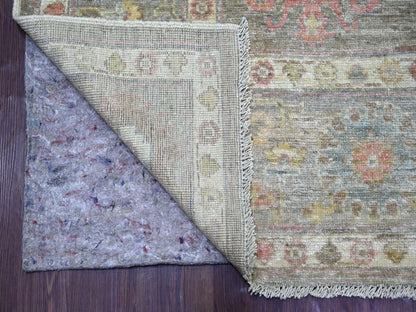 Brown 7'11" x 9'4" Oushak And Peshawar Hand knotted Wool Rug - Sku: O022679