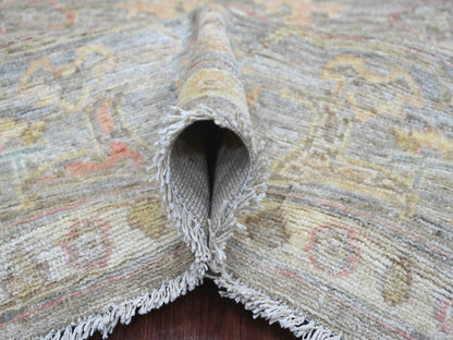 Brown 7'11" x 9'4" Oushak And Peshawar Hand knotted Wool Rug - Sku: O022679
