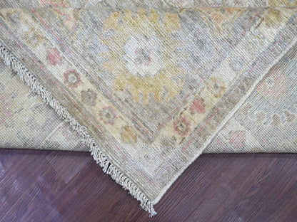 Brown 7'11" x 9'4" Oushak And Peshawar Hand knotted Wool Rug - Sku: O022679