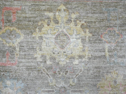 Brown 7'11" x 9'4" Oushak And Peshawar Hand knotted Wool Rug - Sku: O022679