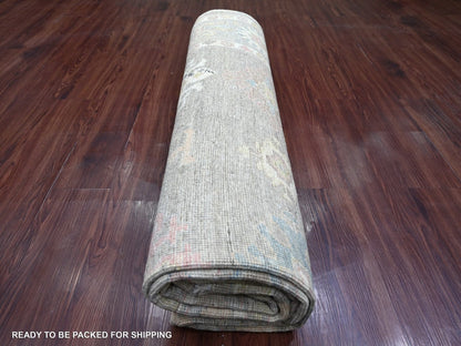 Brown 7'11" x 9'4" Oushak And Peshawar Hand knotted Wool Rug - Sku: O022679