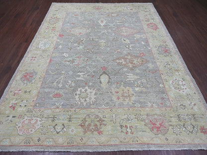 Oushak Oushak hand-knotted wool rug in Gray & Green, 7'10" x 9'8" — SKU O022680 (view 2)
