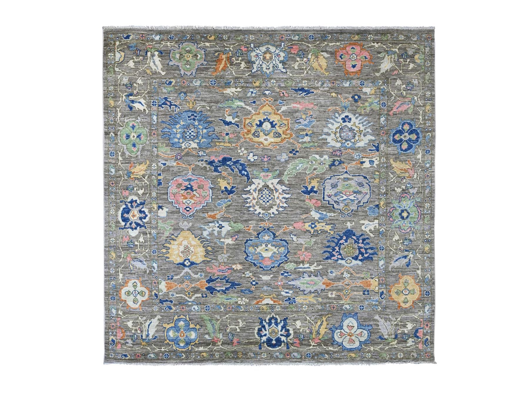 Oushak Oushak hand-knotted wool rug in Gray, 7'10" x 7'11" — SKU O022682