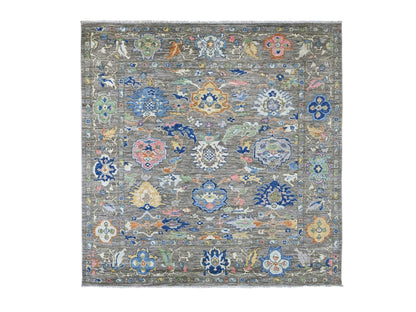 Oushak Oushak hand-knotted wool rug in Gray, 7'10" x 7'11" — SKU O022682