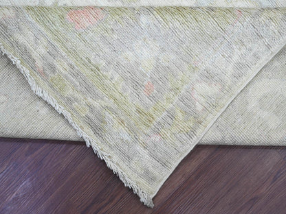 Ivory 7'11" x 9'10" Oushak And Peshawar Hand knotted Wool Rug - Sku: O022683