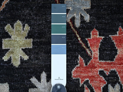 Black 9'1" x 11'7" Oushak And Peshawar Hand knotted Wool Rug - Sku: O022685