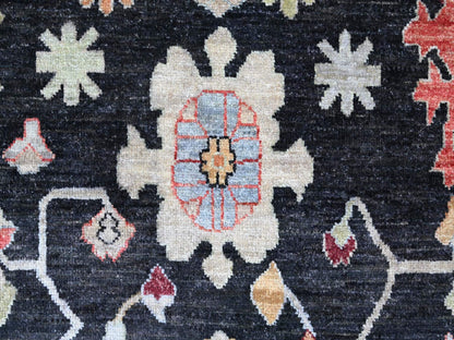 Black 9'1" x 11'7" Oushak And Peshawar Hand knotted Wool Rug - Sku: O022685