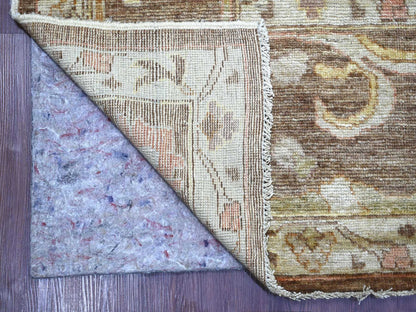 Brown 8'11" x 11'10" Oushak And Peshawar Hand knotted Wool Rug - Sku: O022686