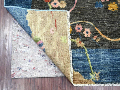 Peshawar Oushak hand-knotted wool rug in Gray & Blue, 5'10" x 9'2" — SKU O022689 (view 2)