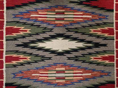 Flat-Weave hand-knotted wool rug in Red, 8'1" x 10' — SKU O02268 (view 4)