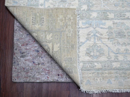 Grey 9'11" x 13'6" Oushak And Peshawar Hand knotted Wool Rug - Sku: O022692