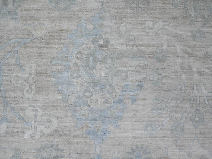 Grey 9'11" x 13'6" Oushak And Peshawar Hand knotted Wool Rug - Sku: O022692