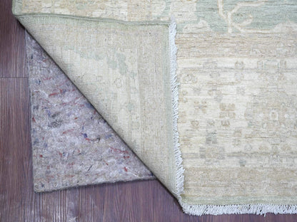 Green 7'9" x 9'8" Oushak And Peshawar Hand knotted Wool Rug - Sku: O022693