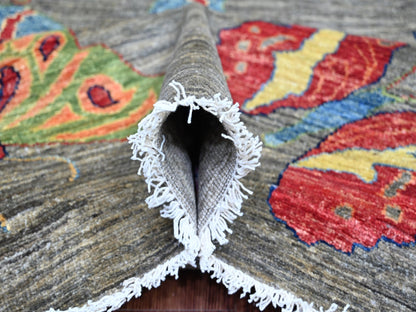 Grey 9'6" x 13'8" Modern and Contemporary Hand knotted Wool Rug - Sku: O022694