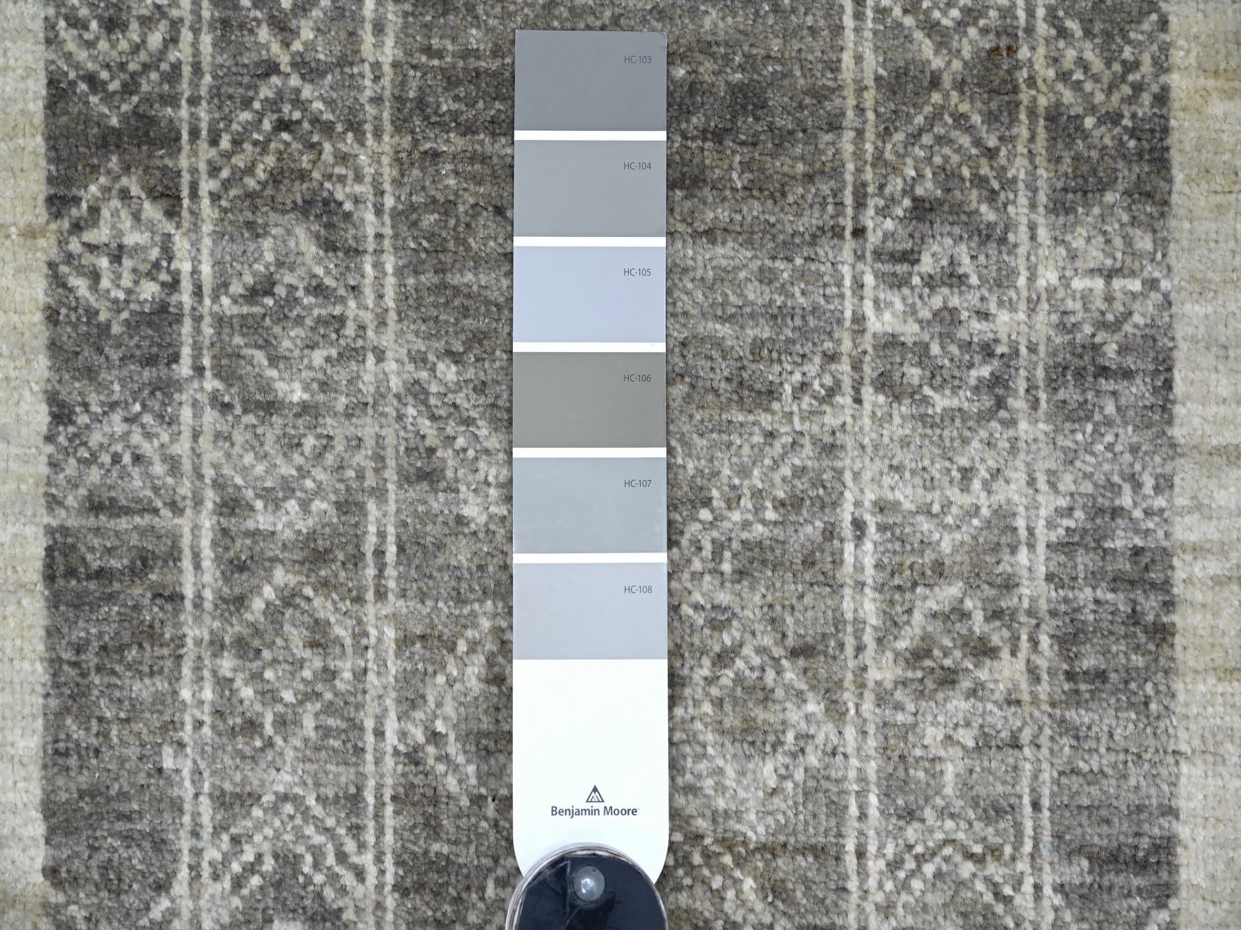 Tribal & Geometric hand-knotted wool rug in Ivory, 8' x 9'7" — SKU O022695 (view 7)