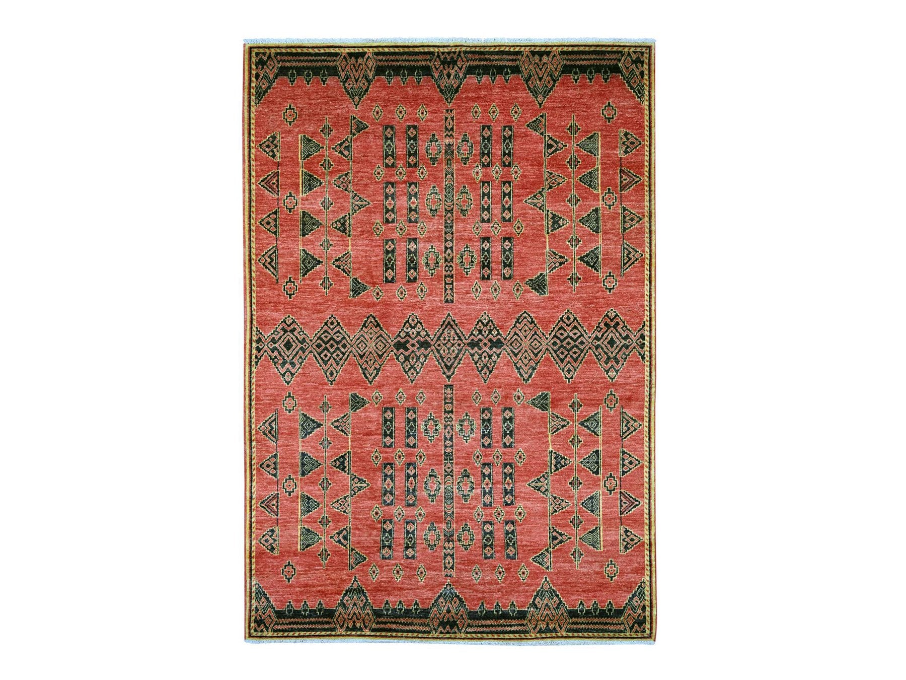 Red 6'1" x 8'11" Oushak And Peshawar Hand knotted Wool Rug - Sku: O022697