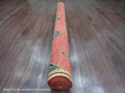Peshawar Oushak hand-knotted wool rug in Red, 6'1" x 8'11" — SKU O022697 (view 4)
