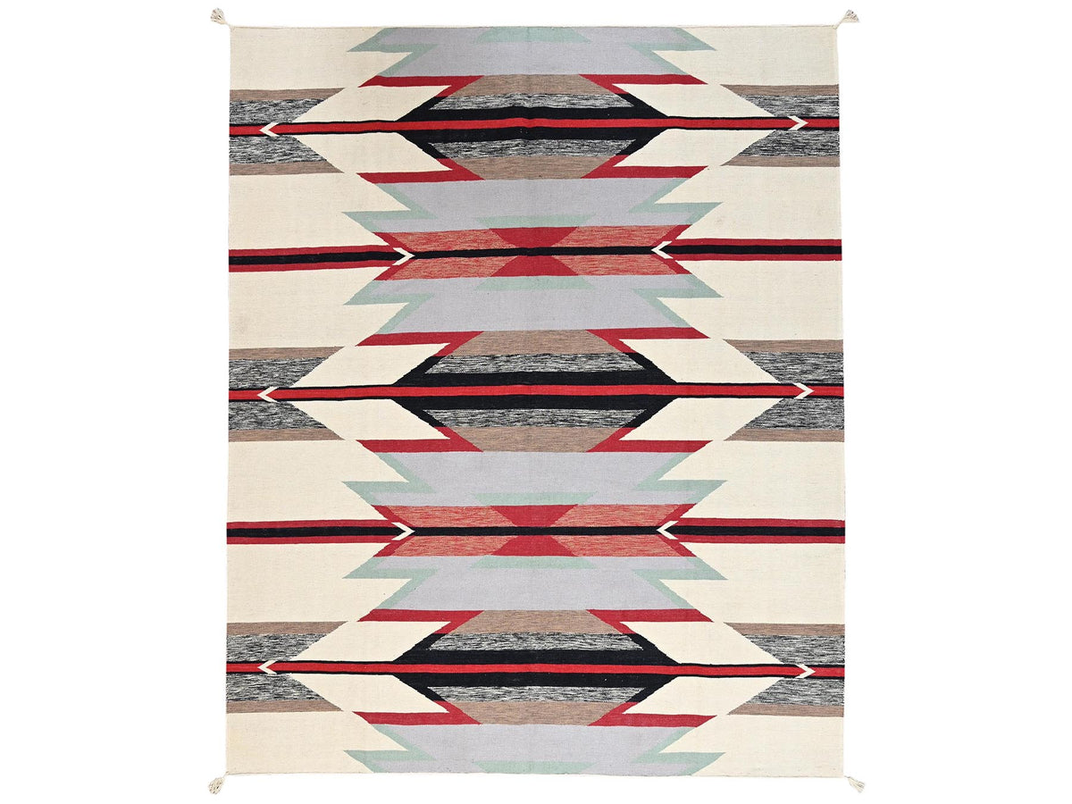 Flat-Weave hand-knotted wool rug in Ivory, 8'2" x 10' — SKU O02269