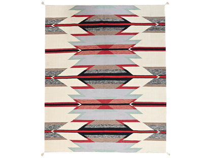 Flat-Weave hand-knotted wool rug in Ivory, 8'2" x 10' — SKU O02269