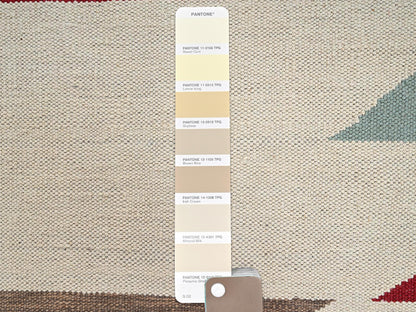 Flat-Weave hand-knotted wool rug in Ivory, 8'2" x 10' — SKU O02269 (view 5)