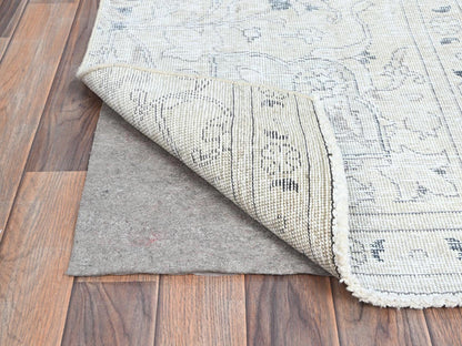 Ivory 2'2" x 9'0" Vintage Hand knotted Wool Rug - Sku: O0226
