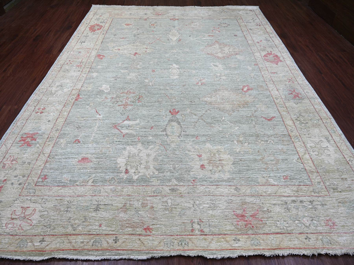 Oushak Oushak hand-knotted wool rug in Gray & Light Green, 9'2" x 11'11" — SKU O022701 (view 2)