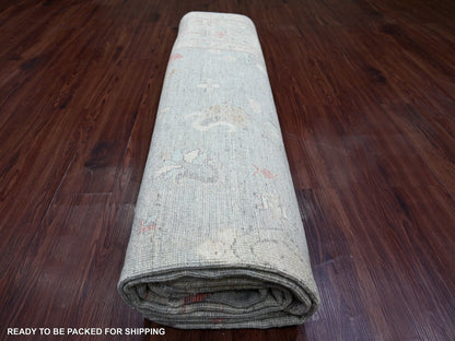 Oushak Oushak hand-knotted wool rug in Gray & Light Green, 9'2" x 11'11" — SKU O022701 (view 9)