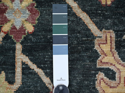 Green 9'3" x 11'8" Oushak And Peshawar Hand knotted Wool Rug - Sku: O022702