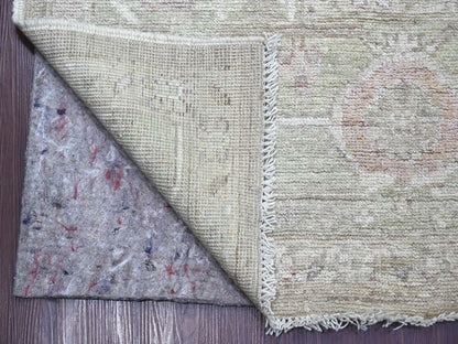 Brown 9'0" x 11'8" Oushak And Peshawar Hand knotted Wool Rug - Sku: O022703