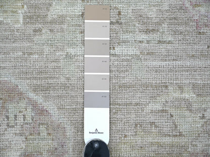 Brown 9'0" x 11'8" Oushak And Peshawar Hand knotted Wool Rug - Sku: O022703