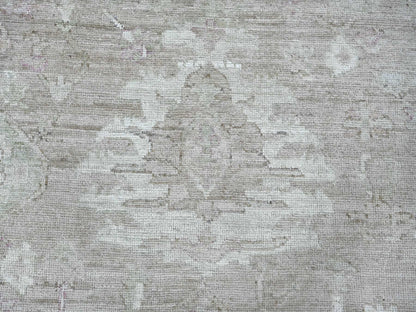 Brown 9'0" x 11'8" Oushak And Peshawar Hand knotted Wool Rug - Sku: O022703