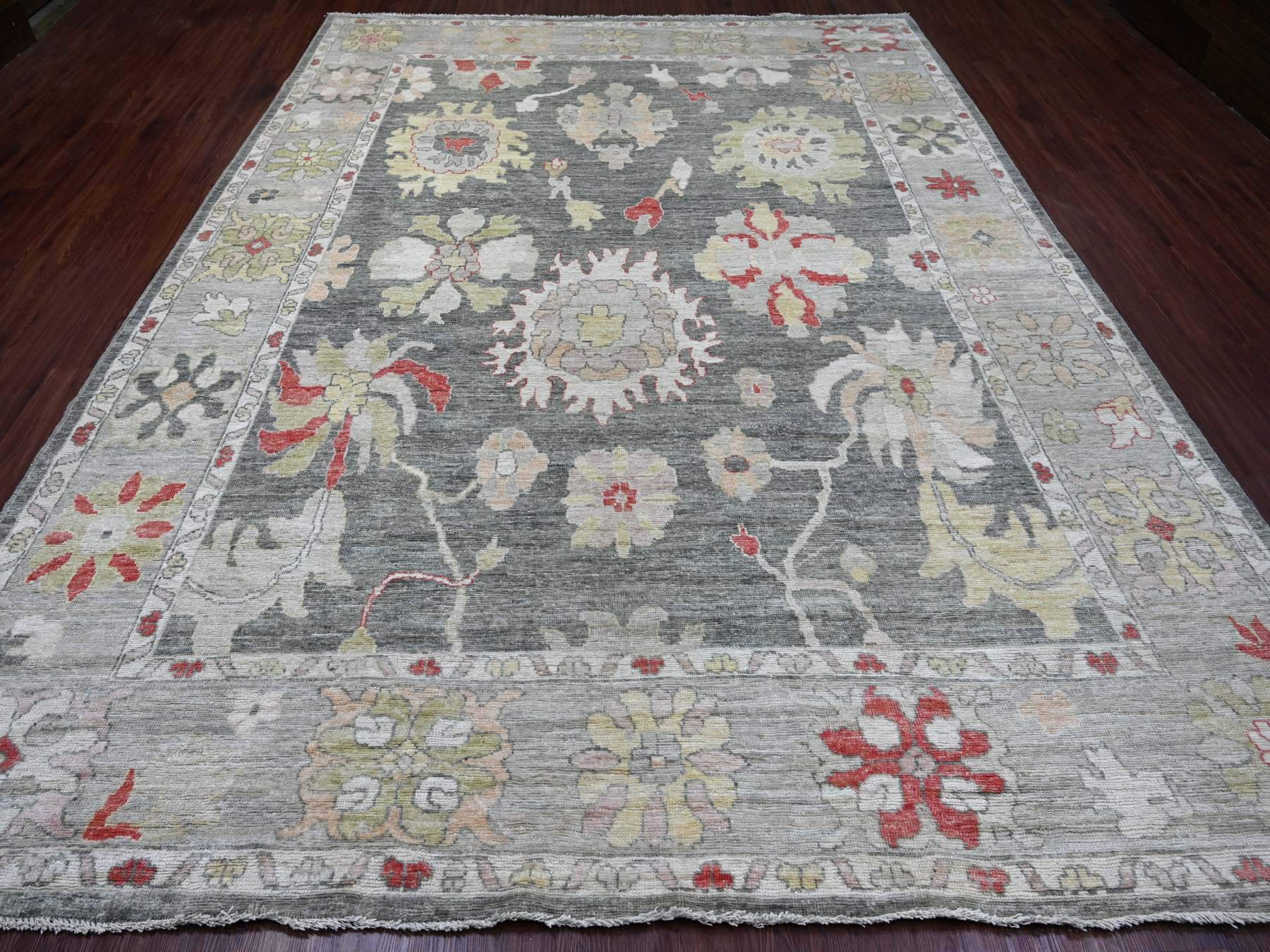 Oushak Oushak hand-knotted wool rug in Gray & Light Gray, 9'1" x 11'11" — SKU O022704 (view 2)