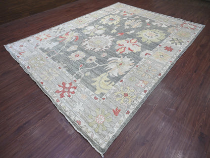Oushak Oushak hand-knotted wool rug in Gray & Light Gray, 9'1" x 11'11" — SKU O022704 (view 3)