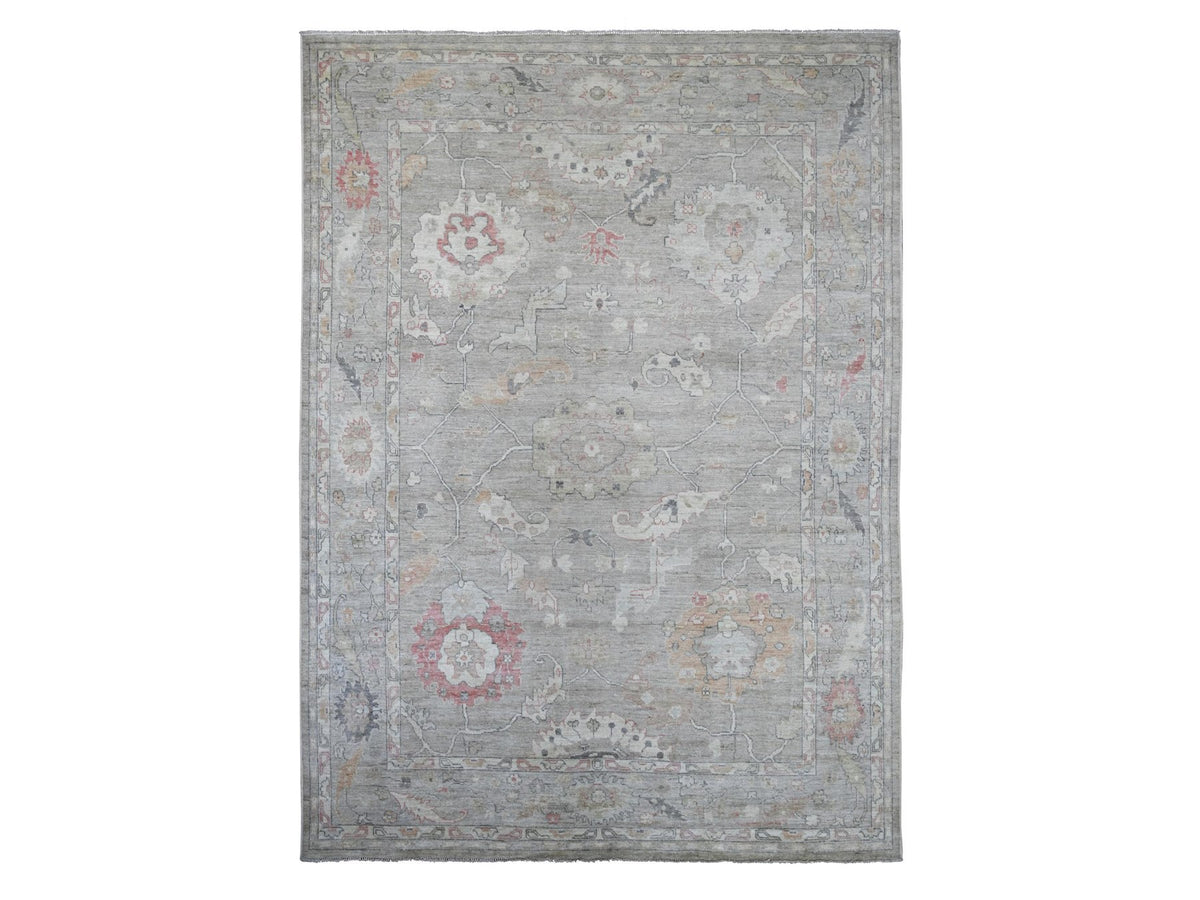 Oushak Oushak hand-knotted wool rug in Gray, 8'8" x 11'11" — SKU O022705