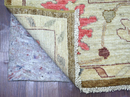 Brown 8'1" x 9'8" Oushak And Peshawar Hand knotted Wool Rug - Sku: O022706