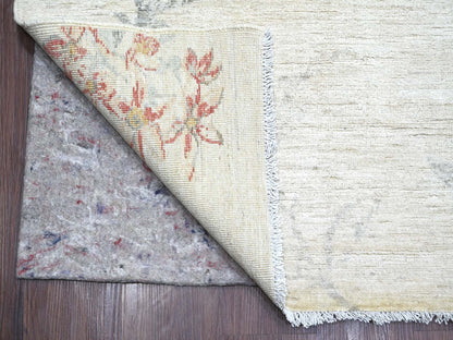 Ivory 9'11" x 13'4" Modern / Contemporary Hand knotted Wool Rug - Sku: O022709