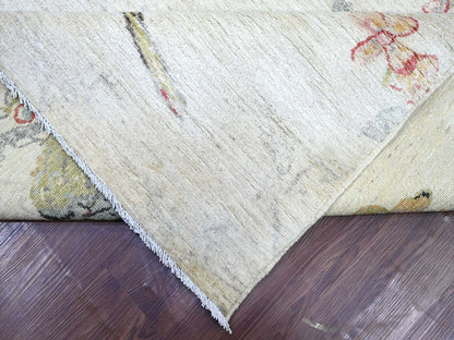 Ivory 9'11" x 13'4" Modern / Contemporary Hand knotted Wool Rug - Sku: O022709